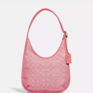 Coach Ergo Shoulder Bag Signature Jacquard Pink